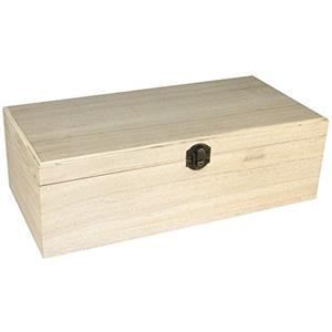 Rayher 62378000 scatola portafoto, scrigno portagioie, legno FSC, 32 x 15 x 10 cm, specchio con cornice portafoto, 4 scomparti
