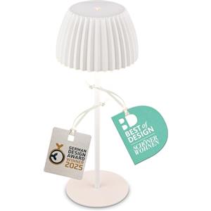 Briloner - Lampada da tavolo senza fili IP44 con bordo luminoso, touch dimmer, lampada da scrivania ricaricabile, abat-jour a batteria, lampada da comodino ricaricabile, 14,5x36,5 cm, bianco