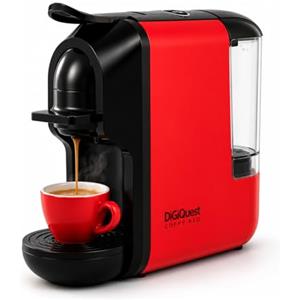 DIGIQUEST Macchina da caffè COFFY RED 3in1 compatibile con Nespresso®, Dolce Gusto® e A Modo Mio® | Caffè corto e lungo | Potenza1450 W | 0,6 Litri | 19 Bar | Limited edition