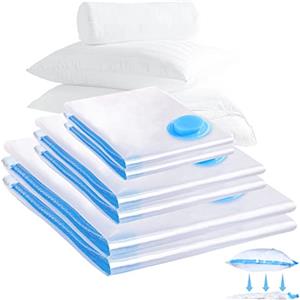 AiQInu Sacchetti Sottovuoto Vestiti, Buste Sottovuoto Vestiti Riutilizzabili Confezione da 6 (2 jumbo, 2 grandi, 2 medi）,Sacchetti Salvaspazio Sottovuoto per Contenere Piumoni