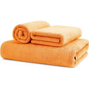 BIANCHERIAWEB Asciugamani Salvietta Bagno in Morbida Spugna Modello Sophie Colore Arancio Ospite Arancio