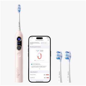 usmile Y20 PRO Spazzolino elettrico intelligente per adulti, modalità di spazzolatura autoadattabile, batteria 90 giorni, mappa dei denti 3D, avvisi vocali in tempo reale, 2 testine incluse (rosa)