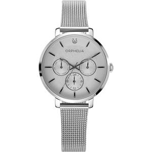 Orphelia Orologio da donna multi quadrante Derby con cinturino in acciaio inossidabile, argento, Bracciale