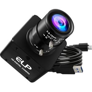 ELP Telecamera zoom USB 3.0 ad alta velocità, 720P/200fps, 1200P/120fps, USB3.0/2.0, messa a fuoco manuale Lightburn per Windows, Linux, Mac, Pi, Fast Frame 2,8-12 mm, zoom 4X AR0234, webcam per PC