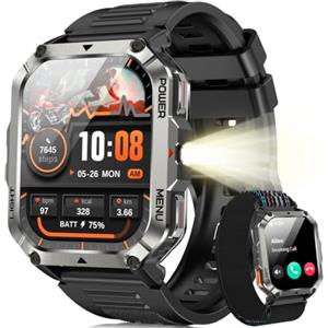 Blackview Smartwatch Uomo, 2.01" Smartwatch Militare Uomo Fitness con Chiamate Bluetooth Orologio Intelligente 115+ Modalità Sportive/900 mAh/Sonno/Cardiofrequenzimetro/Torcia/Bussola per Android IOS
