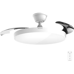 Cecotec Ventilatore da Soffitto con Luce con Pale Retrattili EnergySilence Aero 300 Air Invisible. 30 W, Motore DC, Telecomando, 6 Velocità, Timer 4 h, Funzione Inverno-Estate, Fresco Tutto L'Anno
