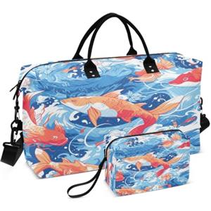 DDDIYEU Cartone Animato Pesce Mare Carino Borsa da Palestra Sportiva da Nuoto con Trucco Sacchetto Borsone Tracolla per Donna Viaggio