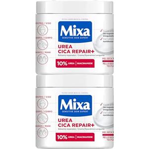 Mixa Pack Risparmio Crema Corpo Urea Cica Repair+ per pelli molto secche con 10% di [Urea + Pantenolo]. Liscia, riduce la rugosità e calma. Adatto per pelli sensibili. 400 ml x2