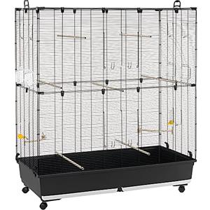 Ferplast Voliera per Uccelli PLANETA LARGE Gabbia per Uccelli, Canarini, Bengalini, Cocorite, Inseparabili, in Metallo, Accessori inclusi Ruote Posatoi Mangiatoie Girevoli, 118 x 59 x h 135 cm.