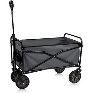 CAMP ACTIVE Carrello Spiaggia - Carrello con Ruote Portatutto 70kg - Carrello da Spiaggia Camping - Carrello Pieghevole con Ruote - Carrello da Giardino con 4 Ruote 82 x 52 x 63 cm - Negro