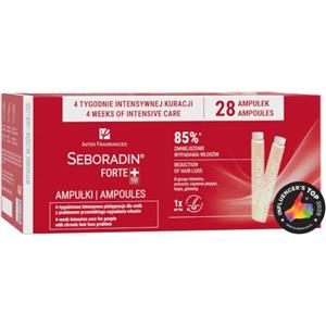 Seboradin FORTE Fiale Anticaduta Capelli Donna e Uomo 28 x 5,5 ml | Routine Serale senza Risciacquo per il Cuoio Capelluto, Diradamento Visibile, Stempiatura, Post Parto e Cura Androgenetica