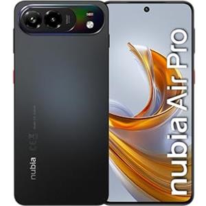 nubia Air Pro Smartphone 5G ultrasottile, 6,77'' AMOLED 120Hz, MediaTek Dimensity 7100, RAM 20GB, 512GB, Fotocamera 108MP, Batteria 5000mAh, Android 16, Prime Black