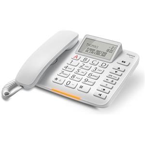 Gigaset DL380 - Un Telefono Facile da Usare con Tasti Grandi - 4 tasti di selezione diretta programmabili (A - D) - Rubrica, Bianco [Versione Italiana]