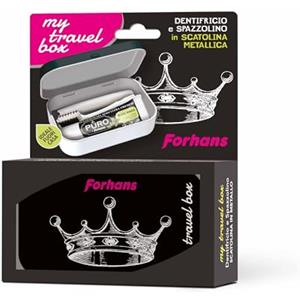 Forhans, Kit da viaggio, My Travel Box Corona Nera, Kit Con Spazzolino Componibile E Dentifricio Al Carbone Attivo, Contenitori Da Viaggio Per Liquidi, Mini Size da Viaggio