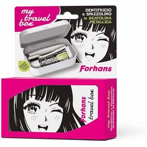 Forhans, Kit da viaggio, My Travel Box Ragazza Manga, Kit Con Spazzolino Componibile E Dentifricio Al Carbone Attivo, Contenitori Da Viaggio Per Liquidi, Mini Size da Viaggio