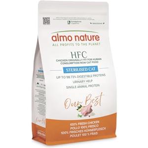 Almo Nature HFC Our Best - Sterilised - Croccantini per Gatti Adulti Sterilizzati o Poco Attivi - Pollo Fresco - Monoproteico, Urinary Help, Altamente Digeribili, Human Grade, Senza Glutine - 1,2kg