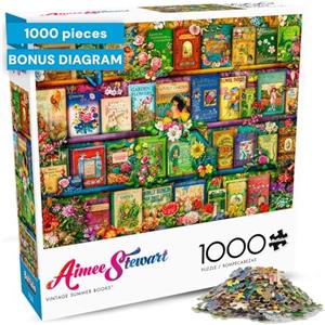 Buffalo Games Aimee Stewart Vintage Summer Books Puzzle da 1000 pezzi, impegnativo, perfetto per serate di gioco, 68 x 50 cm