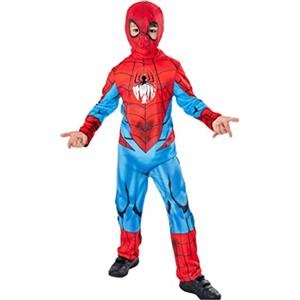 Rubie's Rubies Costume Spiderman per Ragazzi, Tuta Stampata e Maschera, Marvel Ufficiale, Costume Sostenibile Green Collection, per Halloween, Natale, Carnevale e Compleanni