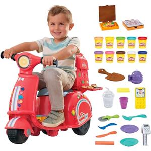 Play-Doh Pizza a Domicilio Giocatolo per Arti e Mestieri con Scooter, 10 Vasetti di Pasta Modellabile e Accessori, per Bambini e Bambine di 3-5 Anni