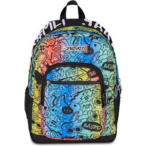 Seven ZAINO FREETHINK, Doppio Scomparto, Tasca porta pc, Tasche multifunzione, Cuffie Gaming Incluse, Per bambini e ragazzi, Scuola e tempo libero