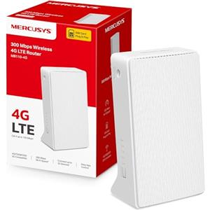 Mercusys TP-Link MB110-4G Router Wifi con Sim LTE Wireless N300Mbps 4G, Porta LAN/WAN, VPN,Senza Configurazione, Antenne Interne, Porte Antenna Esterna, Compatibile con Tutti Gli Operatori