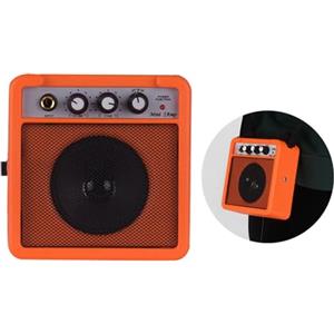 POENVFPO Mini Amplificatore per Chitarra, Amplificatore per Chitarra Elettrica Portatile da 5 W con Controllo del Volume, Overdrive, Doppio Ingresso, Uscita per Cuffie, Tracolla per Musicisti,