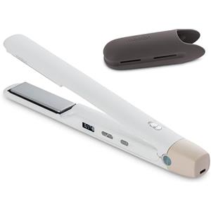 MEDION HS2 Piastra cordless con display (indicatore di temperatura e batteria, 5 impostazioni di calore regolabili, piastre riscaldanti flessibili in ceramica/tourmalina con sensore di temperatura
