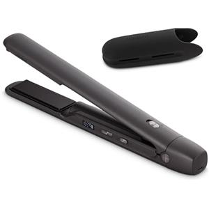MEDION HS2 Piastra a batteria con display (indicatore di temperatura e batteria, 5 impostazioni di calore regolabili, piastre riscaldanti flessibili in ceramica/tourmalina con sensore di temperatura