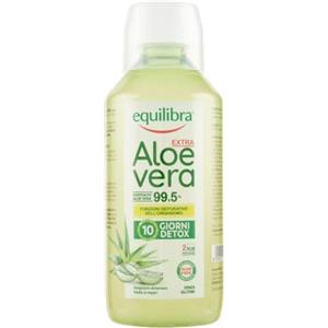 Equilibra Integratori Alimentari, Aloe Vera Extra 99,5%, Integratore Aloe Vera da Bere Puro o Diluito, Aloin Free, Detox, Pura Polpa, Senza Aggiunta di Acqua, Prodotto Vegano, Senza Glutine, 500 ml