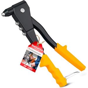 Avilia Rivettatrice Manuale 240mm per Rivetti in Alluminio, Rame e Acciaio - Rivettatrice in Alluminio con Manici Ergonomici e Ganasce Intercambiabili - Rivettatrice a Pinza Cassetta Attrezzi