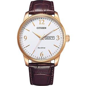 Citizen Orologio analogico da uomo Eco-Drive, bianco, misura unica, cinghia