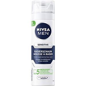 Nivea Men Sensitive schiuma da barba (200 ml), schiuma da barba per una rasatura liscia e delicata, schiuma da barba delicata per uomo