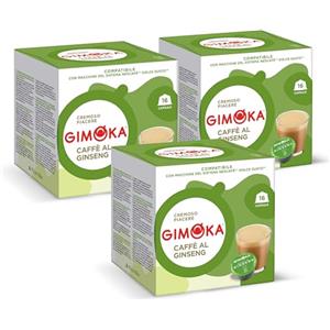 Gimoka - Caffè al Ginseng - 48 Capsule Compatibili con Macchinetta Caffè Nescafé®* Dolce Gusto®* - 3 confezioni da 16 capsule - Made in Italy