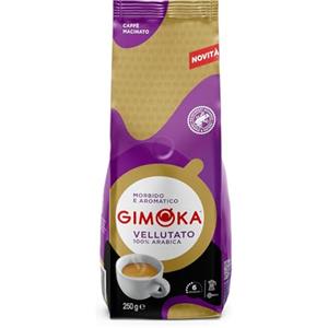 Gimoka caffè macinato Vellutato - Miscela 100% arabica Rainforest - (Confezione da 250 Grammi) - Adatto per Moka - Intensità 6