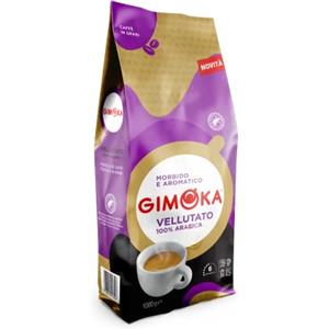 Gimoka, Miscela Vellutato 100% Arabica, Intensità 6/13, Confezione da 1 Kg, Certificato Rainforest Alliance, Caffè in grani, Morbido e Aromatico