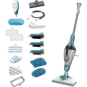 BLACK+DECKER Scopa a vapore multifunzione 2 in 1 con pulitore portatile, guanto STEAMitt e 17 accessori, BHSM1615DAM-QS