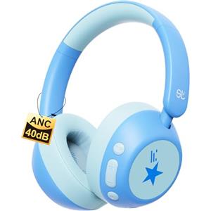 Steellumen Cuffie Bluetooth Bambina, Cuffie Bambini Antirumore con ANC, Senza Fili e Cablata, 70h Autonomia, Limite di Volume 75/85/94dBA, Pieghevole Regolabile per Scuola, Viaggio