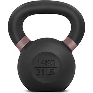 Yes4All Pesi Kettlebell con manici larghi e fondo piatto - Kettlebell in ghisa da 14 kg per forza, condizionamento e allenamento incrociato