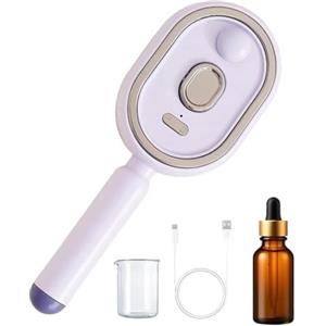 Generico Spazzola Lisciante per Capelli,Pettine Ricaricabile Districante con Olio e Misurino - Lisciante Al Vapore - per Capelli Mossi Ricci Spessi Lisci Uso Quotidiano Viaggio Casa Donne Ragazze