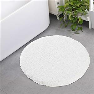 Seavish Tappeto da bagno rotondo a pelo lungo, di lusso, 60 cm, antiscivolo, efficiente, assorbente, lavabile in lavatrice, tappetino da bagno in microfibra morbido e spesso, tappeto circolare