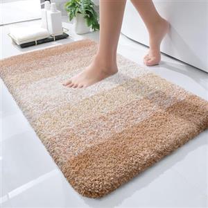 OLANLY Tappeto da bagno 61 x 40 cm, tappeto da bagno in microfibra extra morbido e assorbente, retro in gomma, ad asciugatura rapida, lavabile in lavatrice, per pavimento del bagno, vasca e doccia