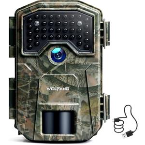 WOLFANG Fototrappola 4K 48MP 4K 30 fps, Fotocamera Caccia con 38 LED a Infrarossi Invisibili 940 nm, Timer e Design Impermeabile IP66 Infrarossi Rilevatore di Movimento per la Caccia e l'osservazione