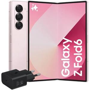 Samsung Galaxy Z Fold6 Smartphone AI pieghevole, Caricatore Incluso, RAM 12GB, 256GB, Dual SIM, Display 6,3"/7,6" Dynamic AMOLED 2X, Batteria a lunga durata, Pink 2024 [Versione italiana]