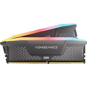 CORSAIR VENGEANCE RGB RS DDR5 32GB (2 x 16GB) Fino a 6000MHz AMD INTEL RAM | Memoria Per Computer Desktop, Compatibile con AMD EXPO e Intel XMP 3.0, CL36, Grigio, CMG32GX5M2E6000Z36
