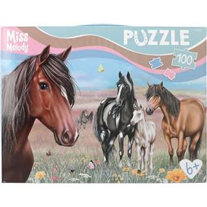 Depesche 13205 Miss Melody - Puzzle da 100 Pezzi, con Motivo di Cavallo Dettagliato, Formato Circa 58 x 40 cm, in Scatola di Cartone con Maniglia di Trasporto