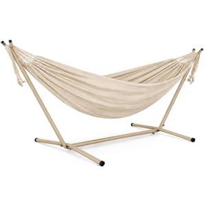 Arreditaly Amaca Da Giardino Con Supporto In Acciaio Beige Portata 200 Kg Altezza Regolabile Telo Cotone Resistente Amaca Brasiliana Esterno Terrazzo Piscina Balcone Con Borsa 265 x 110 x 100 Cm Beige
