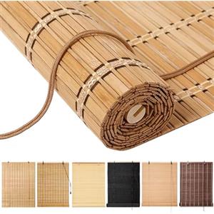tow000ack Tenda a Rullo in bambù,Tapparella Avvolgibile Bamboo Natura,Cortina di bambù Opaca,Tenda a Pacchetto Parasole per Interni Esterni Porte e Finestre,Larghezza x Altezza (60cm x 100cm)