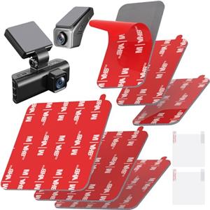 FIXCHORD Nastro Biadesivo Extra Fort, 6 Pezzi di Cuscinetti Adesivi per Dash Cam, cuscinetti adesivi per Dash Cam GoPro, Telecamera per Auto, Dash Cam, per Parabrezza e Cruscotto, Tagliabile