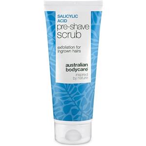 Australian Bodycare Scrub Pre-Rasatura all'Acido Salicilico contro Peli Incarniti, Irritazione da Lametta & Follicolite - Doppio Peeling AHA/BHA & Fisico con Acido Salicilico, Acido Glicolico, Nocciolo di Albicocca 100ml