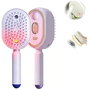 Jtxcreate Spazzola A Vapore Elettrica, 3 in 1 Lisciatrice A Vapore Ricaricabile con Olio e Misurino, Pettine Massaggiante Retrattile Con Cuscinetto D'aria, Lisciante Al V apore Per Capelli Folti Lisci Mossi